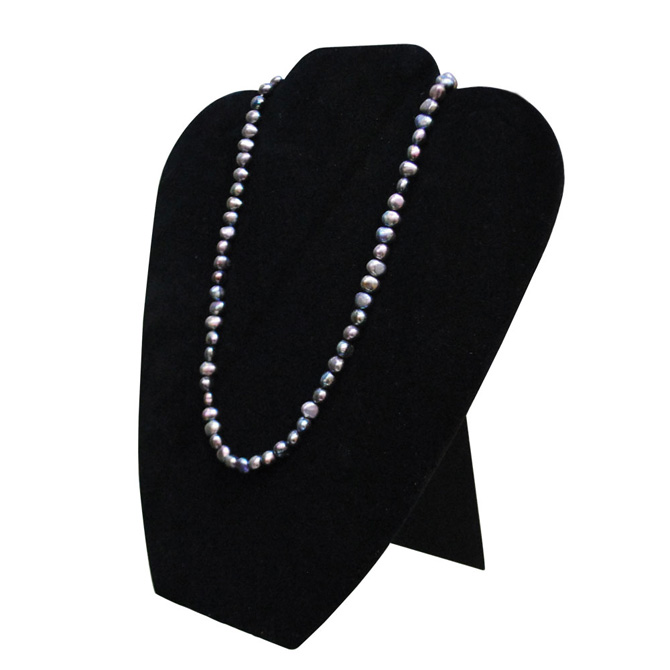 black necklace display